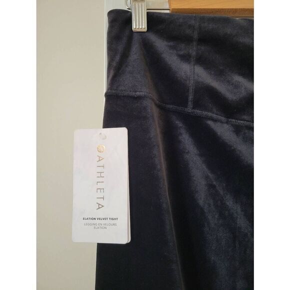 Athleta Elation Velvet Tight BLACK SIZE L $109 NWT - Picture 7 of 9
